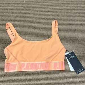 P.E nation back check sports bra cantaloupe